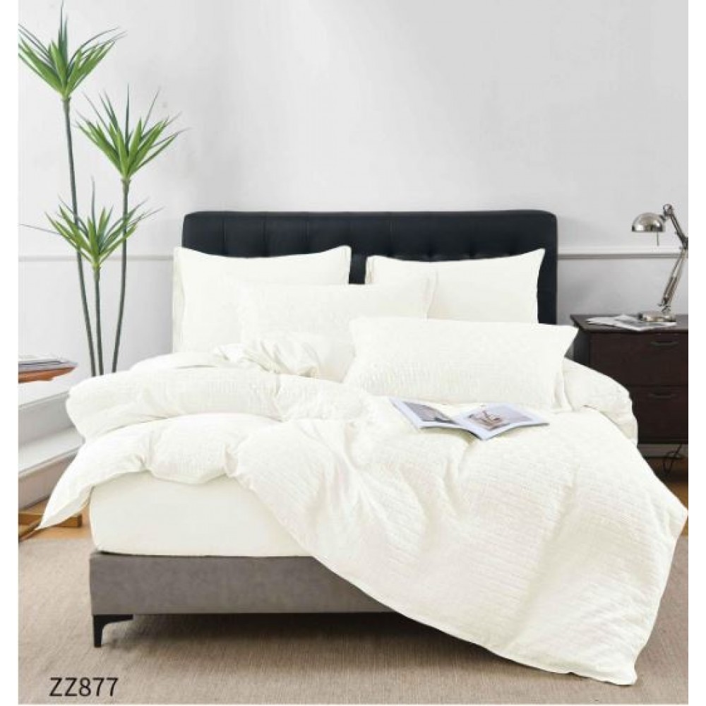 Lenjerie de Pat Dublu din Bumbac Tricotat - Set Premium 4 Piese cu Cearșaf Elastic și Imprimeu Satinat, Cearceaf de pat cu Elastic 180 x 200 cm, Cearceaf pilota 200 x 230 cm, 2 fete de perna 50 x 70 cm,ZZ877