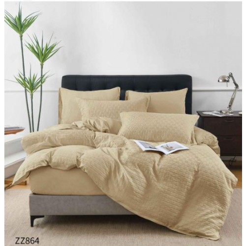 Lenjerie de Pat Dublu din Bumbac Tricotat - Set Premium 4 Piese cu Cearșaf Elastic și Imprimeu Satinat, Cearceaf de pat cu Elastic 180 x 200 cm, Cearceaf pilota 200 x 230 cm, 2 fete de perna 50 x 70 cm,ZZ864