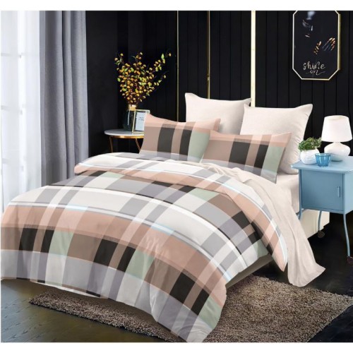 Lenjerie de pat FINET pentru 2 persoane, 6 piese, Cearceaf de pat 235 x 250 cm, Cearceaf pilota 200 x 230 cm, 2 fete de perna 70 x 70 cm,2 fete de perna 55 x 80 cm, A6010