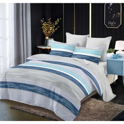 Lenjerie de pat FINET pentru 2 persoane, 6 piese, Cearceaf de pat  235 x 250 cm, Cearceaf pilota 200 x 230 cm, 2 fete de perna 70 x 70 cm,2 fete de perna 55 x 80 cm, A6012