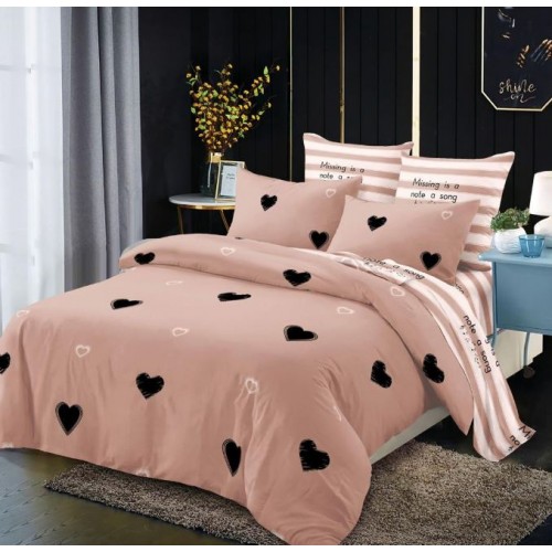Lenjerie de pat FINET pentru 2 persoane, 6 piese, Cearceaf de pat  235 x 250 cm, Cearceaf pilota 200 x 230 cm, 2 fete de perna 70 x 70 cm,2 fete de perna 55 x 80 cm, A669