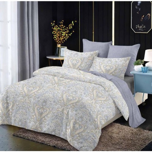 Lenjerie de pat FINET pentru 2 persoane, 6 piese, Cearceaf de pat  235 x 250 cm, Cearceaf pilota 200 x 230 cm, 2 fete de perna 70 x 70 cm,2 fete de perna 55 x 80 cm, A6004