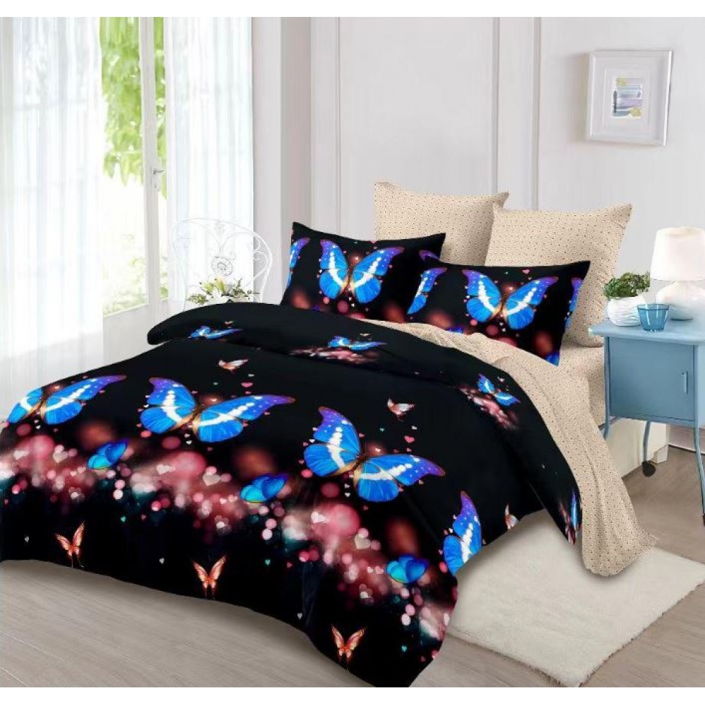 Lenjerie de pat FINET pentru 2 persoane, 6 piese, Cearceaf de pat  235 x 250 cm, Cearceaf pilota 200 x 230 cm, 2 fete de perna 70 x 70 cm,2 fete de perna 55 x 80 cm, A614