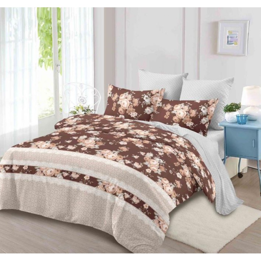 Lenjerie de pat FINET pentru 2 persoane, 6 piese, Cearceaf de pat  235 x 250 cm, Cearceaf pilota 200 x 230 cm, 2 fete de perna 70 x 70 cm,2 fete de perna 55 x 80 cm, A640