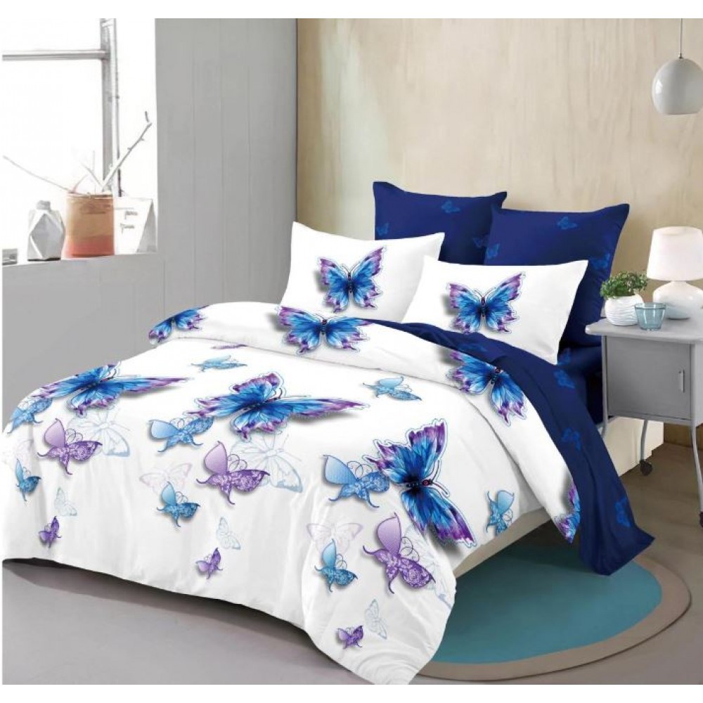 Lenjerie de pat FINET pentru 2 persoane, 6 piese, Cearceaf de pat  235 x 250 cm, Cearceaf pilota 200 x 230 cm, 2 fete de perna 70 x 70 cm,2 fete de perna 55 x 80 cm, A689
