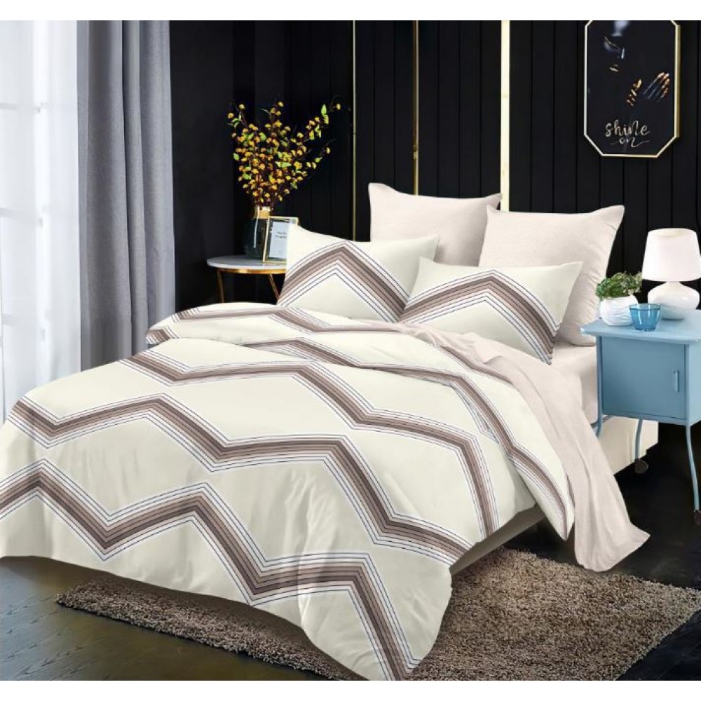 Lenjerie de pat FINET pentru 2 persoane, 6 piese, Cearceaf de pat 235 x 250 cm, Cearceaf pilota 200 x 230 cm, 2 fete de perna 70 x 70 cm,2 fete de perna 55 x 80 cm, A6011