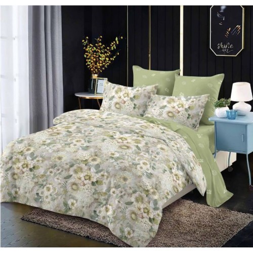 Lenjerie de pat FINET pentru 2 persoane, 6 piese, Cearceaf de pat  235 x 250 cm, Cearceaf pilota 200 x 230 cm, 2 fete de perna 70 x 70 cm,2 fete de perna 55 x 80 cm, A6005