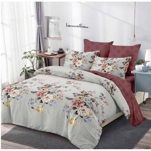 Lenjerie de pat FINET pentru 2 persoane, 6 piese, Cearceaf de pat  235 x 250 cm, Cearceaf pilota 200 x 230 cm, 2 fete de perna 70 x 70 cm,2 fete de perna 55 x 80 cm, A6002