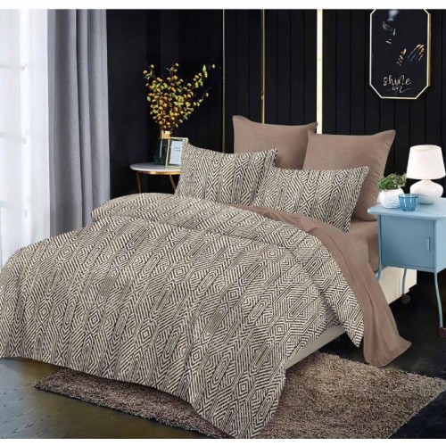 Lenjerie de pat FINET pentru 2 persoane, 6 piese, Cearceaf de pat  235 x 250 cm, Cearceaf pilota 200 x 230 cm, 2 fete de perna 70 x 70 cm,2 fete de perna 55 x 80 cm, A6003