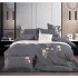 Set Lenjerie Eleganta din Bumbac, Brodat , pentru pat dublu, 4 piese: Cearceaf de pat cu elastic 180 x 200 cm, Cearceaf pilota 200 x 230 cm, 2 fete de perna 55 x 80 cm, XH014