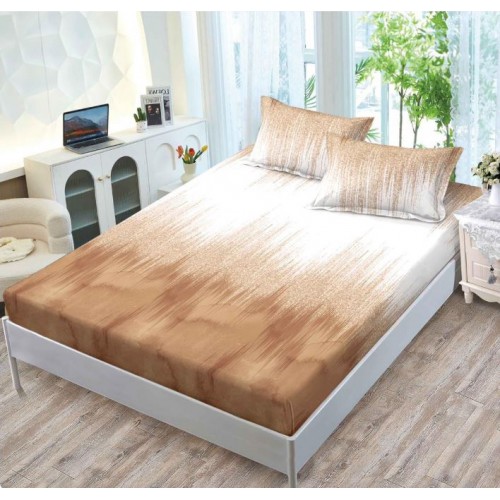 Husa de pat din Finet cu Elastic cu 2 fete de perna ,Pat 2 Persoane,160x200CM, D052
