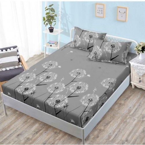 Husa de pat din Finet cu Elastic cu 2 fete de perna ,Pat 2 Persoane,160x200CM, D007