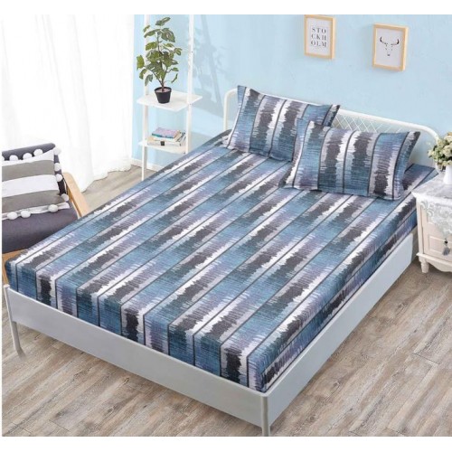 Husa de pat din Finet cu Elastic cu 2 fete de perna ,Pat 2 Persoane,160x200CM, D060