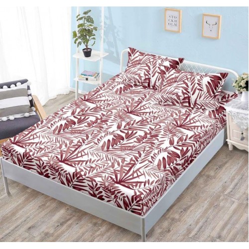 Husa de pat din Finet cu Elastic cu 2 fete de perna ,Pat 2 Persoane,160x200CM, D3001