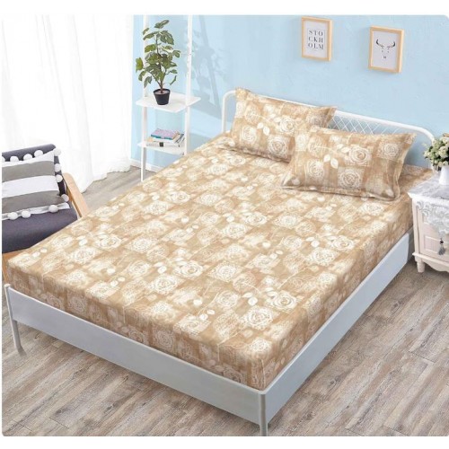 Husa de pat din Finet cu Elastic cu 2 fete de perna ,Pat 2 Persoane,160x200CM, D3013