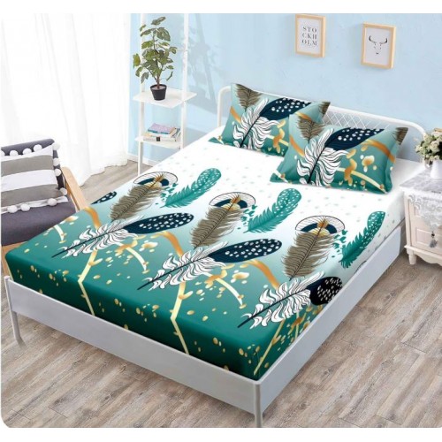 Husa de pat din Finet cu Elastic cu 2 fete de perna ,Pat 2 Persoane,160x200CM, D021