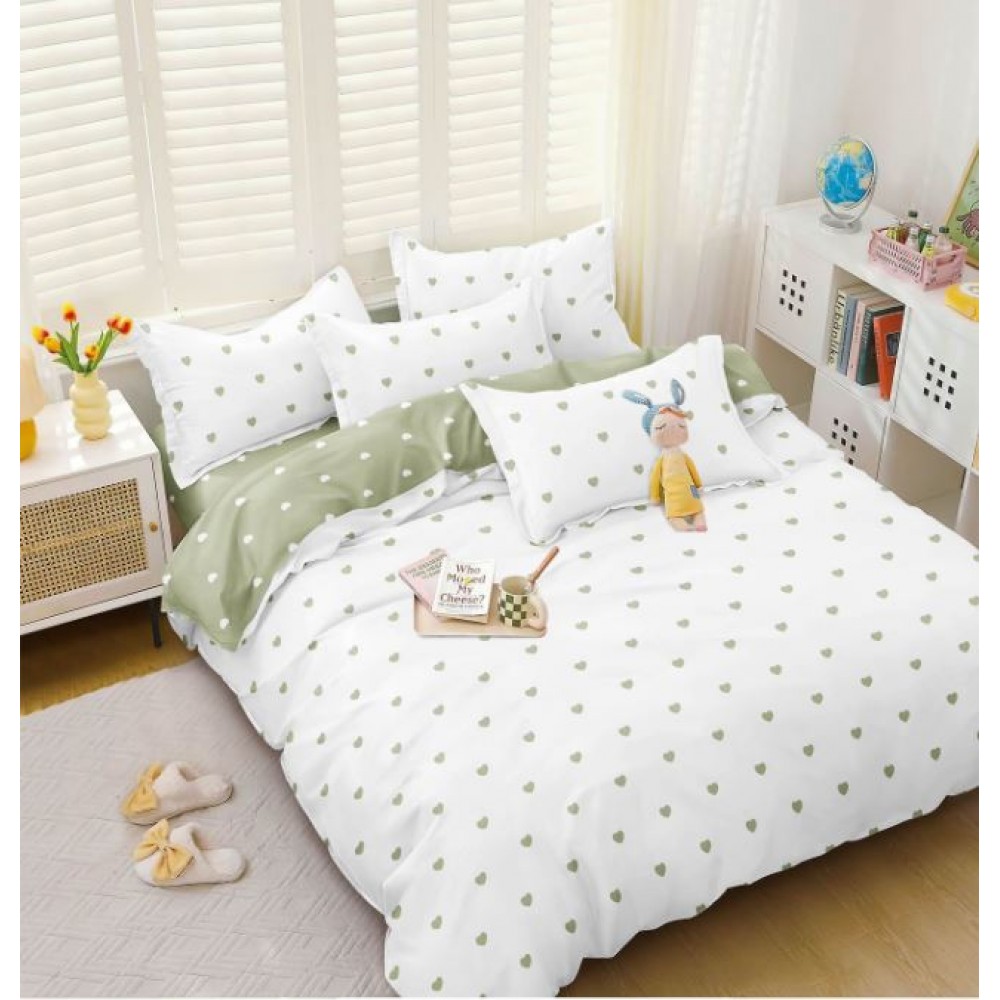 Lenjerie de Pat dublu, Bumbac Satinat Superior,4 Piese Cearceaf de pat 240 x 250 cm, Cearceaf pilota 200 x 230 cm, 2 fete de perna 55 x 75 cm, A50-690