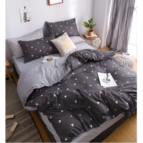 Lenjerie de Pat dublu, Bumbac Satinat Superior,4 Piese Cearceaf de pat 240 x 250 cm, Cearceaf pilota 200 x 230 cm, 2 fete de perna 55 x 75 cm, A50-683