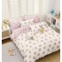 Lenjerie de Pat dublu, Bumbac Satinat Superior,4 Piese Cearceaf de pat 240 x 250 cm, Cearceaf pilota 200 x 230 cm, 2 fete de perna 55 x 75 cm, A50-677
