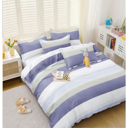 Lenjerie de Pat dublu, Bumbac Satinat Superior,4 Piese Cearceaf de pat 240 x 250 cm, Cearceaf pilota 200 x 230 cm, 2 fete de perna 55 x 75 cm, A50-671