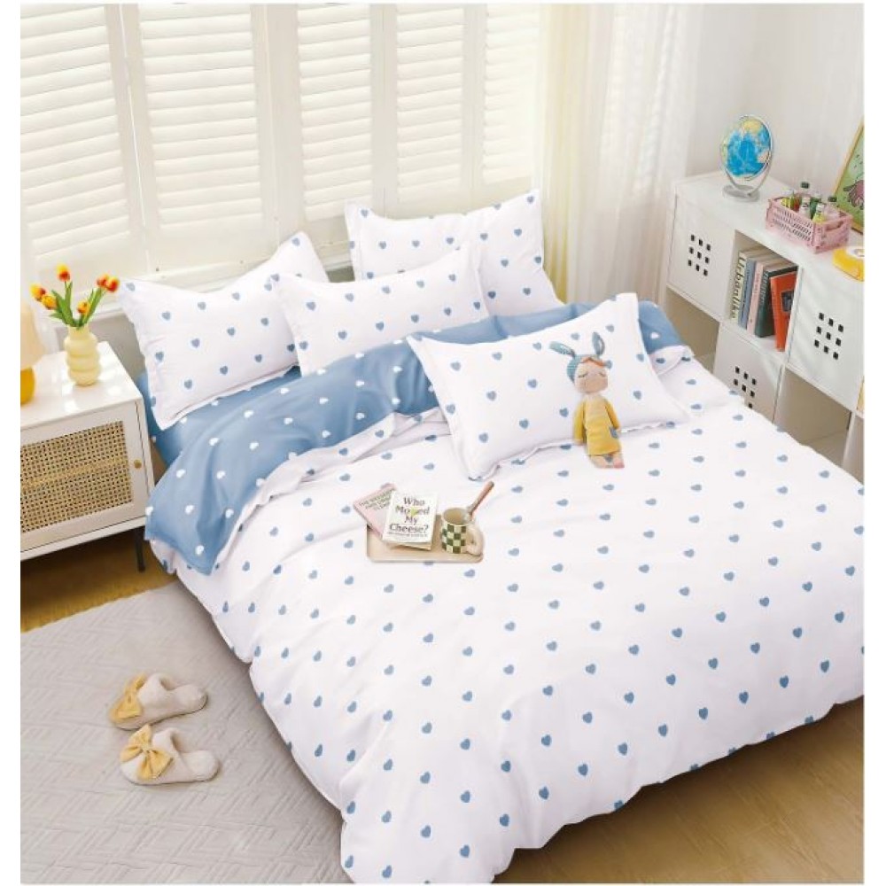 Lenjerie de Pat dublu, Bumbac Satinat Superior,4 Piese Cearceaf de pat 240 x 250 cm, Cearceaf pilota 200 x 230 cm, 2 fete de perna 55 x 75 cm, A50-666