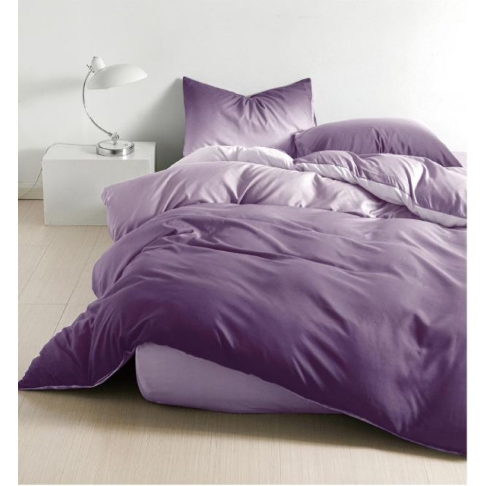 Lenjerie de Pat dublu, Bumbac Satinat Superior,4 Piese Cearceaf de pat 240 x 250 cm, Cearceaf pilota 200 x 230 cm, 2 fete de perna 55 x 75 cm, A50-655