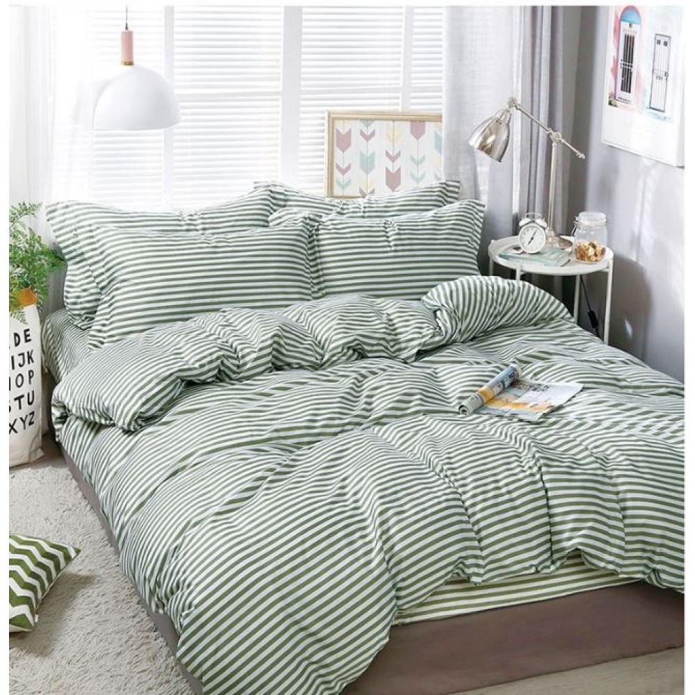 Lenjerie de Pat dublu, Bumbac Satinat Superior,4 Piese Cearceaf de pat 240 x 250 cm, Cearceaf pilota 200 x 230 cm, 2 fete de perna 55 x 75 cm, A50-645
