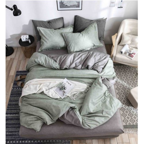 Lenjerie de Pat dublu, Bumbac Satinat Superior,4 Piese Cearceaf de pat 240 x 250 cm, Cearceaf pilota 200 x 230 cm, 2 fete de perna 55 x 75 cm, A50-586