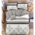 Lenjerie de Pat dublu, Bumbac Satinat Superior,4 Piese Cearceaf de pat 240 x 250 cm, Cearceaf pilota 200 x 230 cm, 2 fete de perna 55 x 75 cm, A50-590