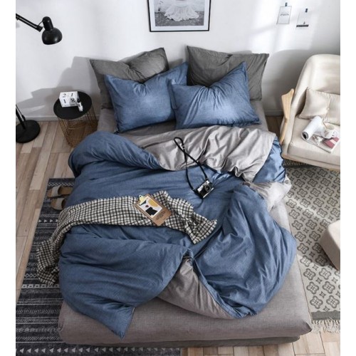 Lenjerie de Pat dublu, Bumbac Satinat Superior,4 Piese Cearceaf de pat 240 x 250 cm, Cearceaf pilota 200 x 230 cm, 2 fete de perna 55 x 75 cm, A50-587