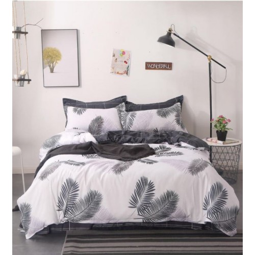 Lenjerie de Pat dublu, Bumbac Satinat Superior,4 Piese Cearceaf de pat 240 x 250 cm, Cearceaf pilota 200 x 230 cm, 2 fete de perna 55 x 75 cm, A50-253