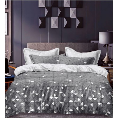 Lenjerie de Pat dublu, Bumbac Satinat Superior,4 Piese Cearceaf de pat 240 x 250 cm, Cearceaf pilota 200 x 230 cm, 2 fete de perna 55 x 75 cm, A50-561