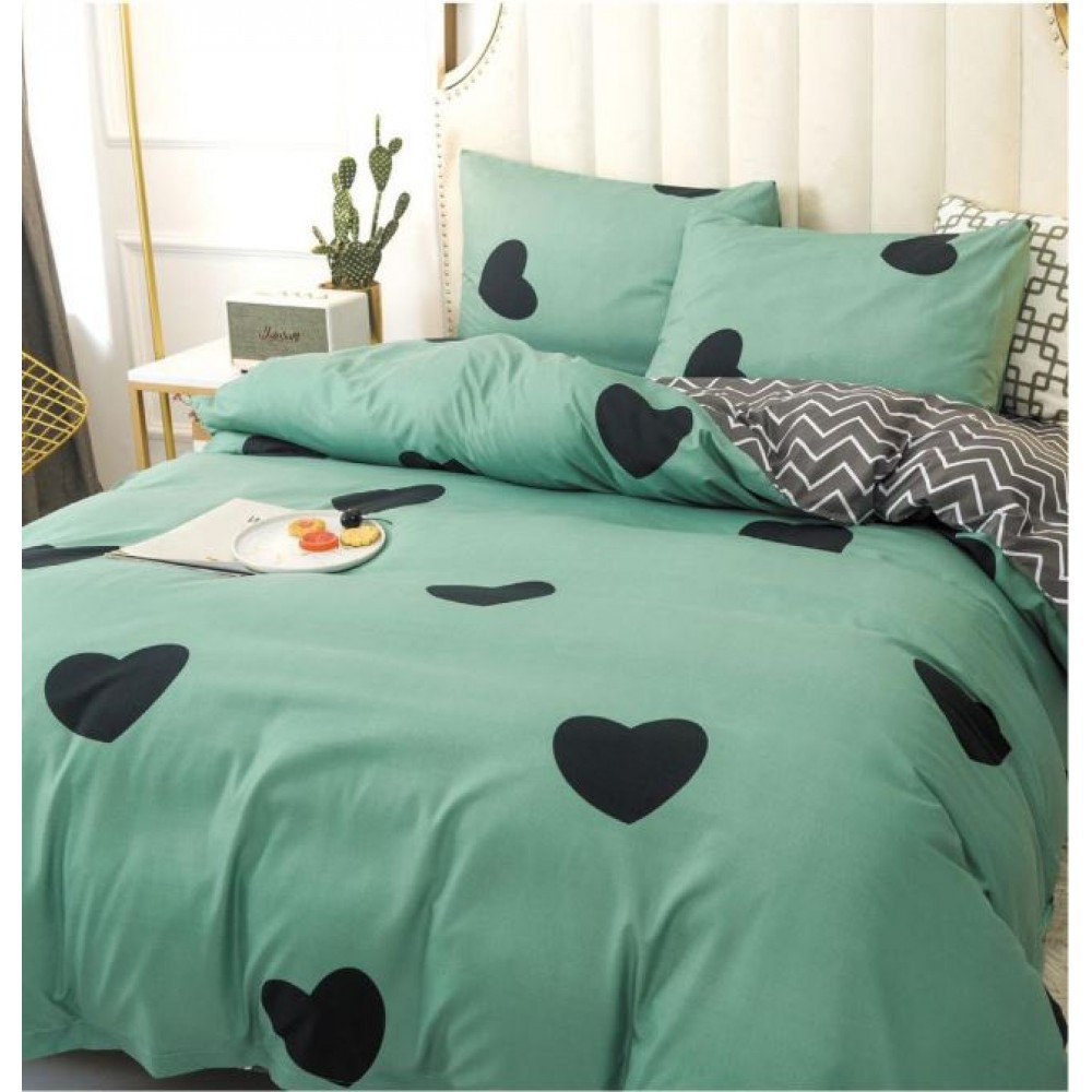 Lenjerie de Pat dublu, Bumbac Satinat Superior,4 Piese Cearceaf de pat 240 x 250 cm, Cearceaf pilota 200 x 230 cm, 2 fete de perna 55 x 75 cm, A50-475