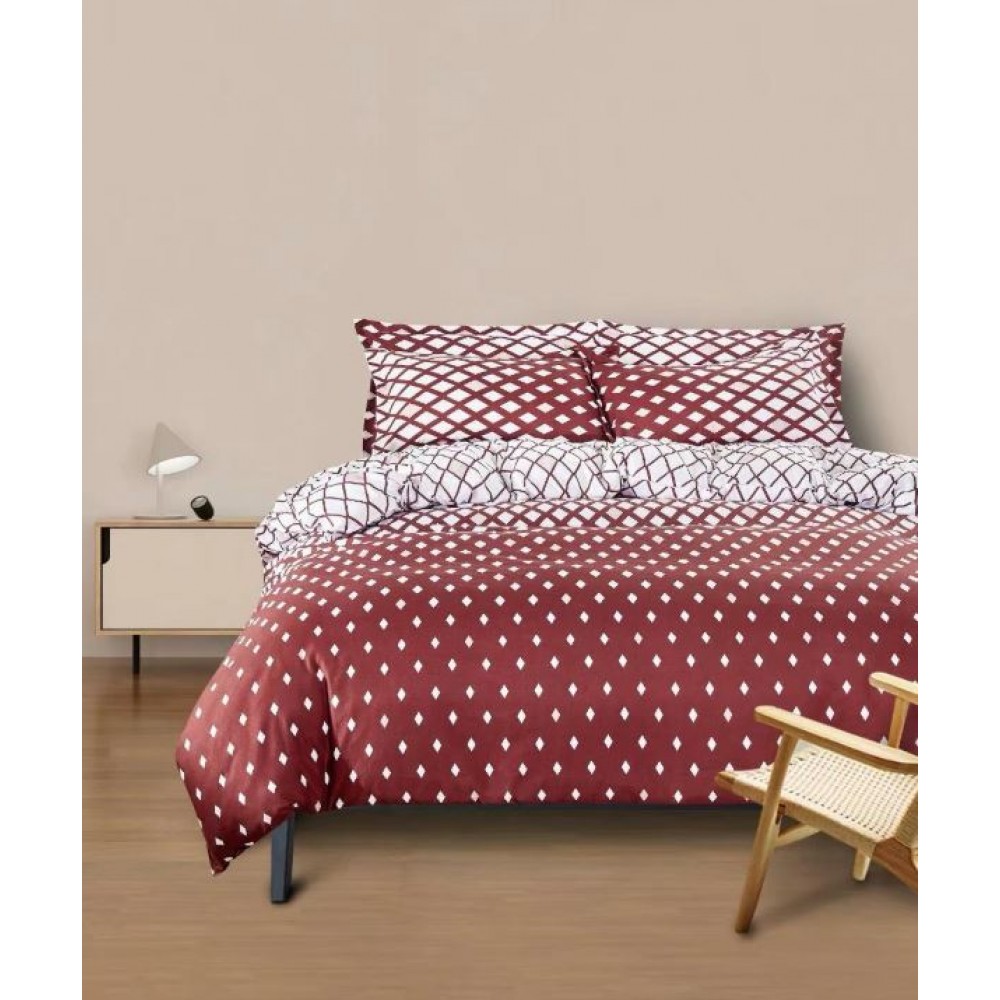 Lenjerie de Pat dublu, Bumbac Satinat Superior,4 Piese Cearceaf de pat 240 x 250 cm, Cearceaf pilota 200 x 230 cm, 2 fete de perna 55 x 75 cm, A50-516
