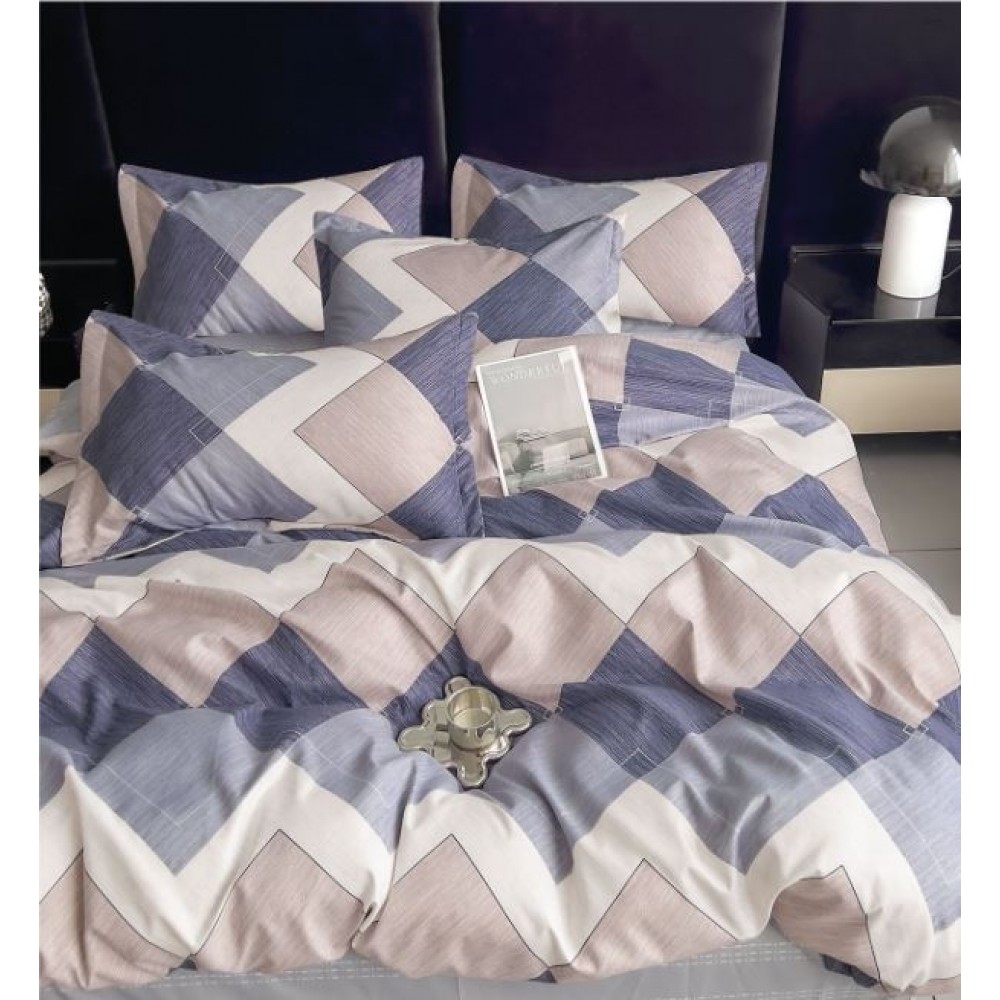 Lenjerie Din Bumbac Tip Finet 6 Piese Pentru Pat Dublu,Cearceaf de pat 240 x 250, R60-570