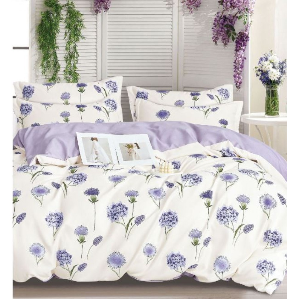 Lenjerie Din Bumbac Tip Finet 6 Piese Pentru Pat Dublu,Cearceaf de pat 240 x 250, R60-569
