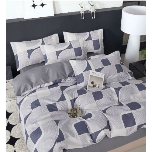 Lenjerie Din Bumbac Tip Finet 6 Piese Pentru Pat Dublu,Cearceaf de pat 240 x 250, R60-568
