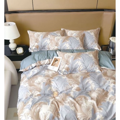 Lenjerie Din Bumbac Tip Finet 6 Piese Pentru Pat Dublu,Cearceaf de pat 240 x 250, R60-559