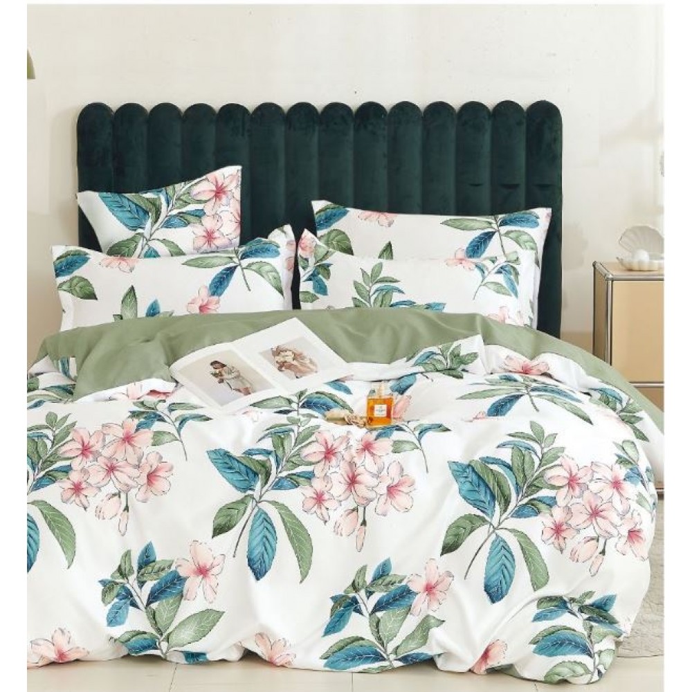 Lenjerie Din Bumbac Tip Finet 6 Piese Pentru Pat Dublu,Cearceaf de pat 240 x 250, R60-558