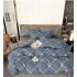 Lenjerie Din Bumbac Tip Finet 6 Piese Pentru Pat Dublu,Cearceaf de pat 240 x 250, R60-543