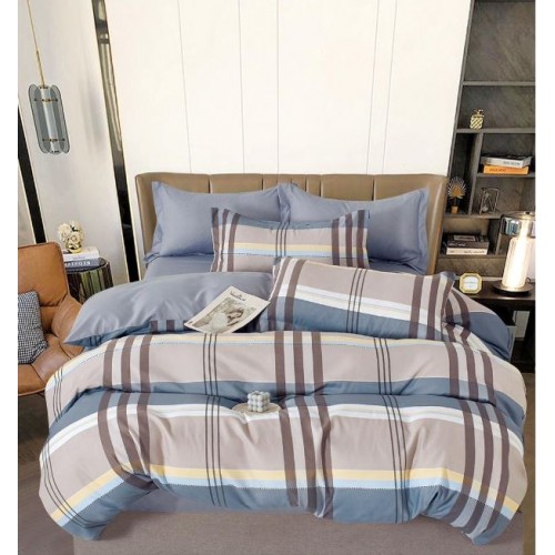 Lenjerie Din Bumbac Tip Finet 6 Piese Pentru Pat Dublu,Cearceaf de pat 240 x 250, R60-539