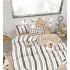 Lenjerie Din Bumbac Tip Finet 6 Piese Pentru Pat Dublu,Cearceaf de pat 240 x 250, R60-537