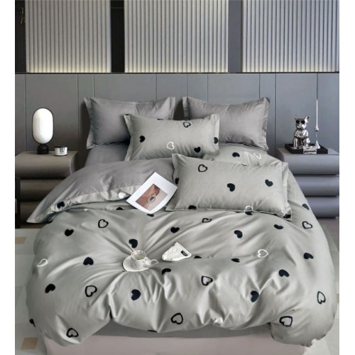 Lenjerie Din Bumbac Tip Finet 6 Piese Pentru Pat Dublu,Cearceaf de pat 240 x 250, R60-527