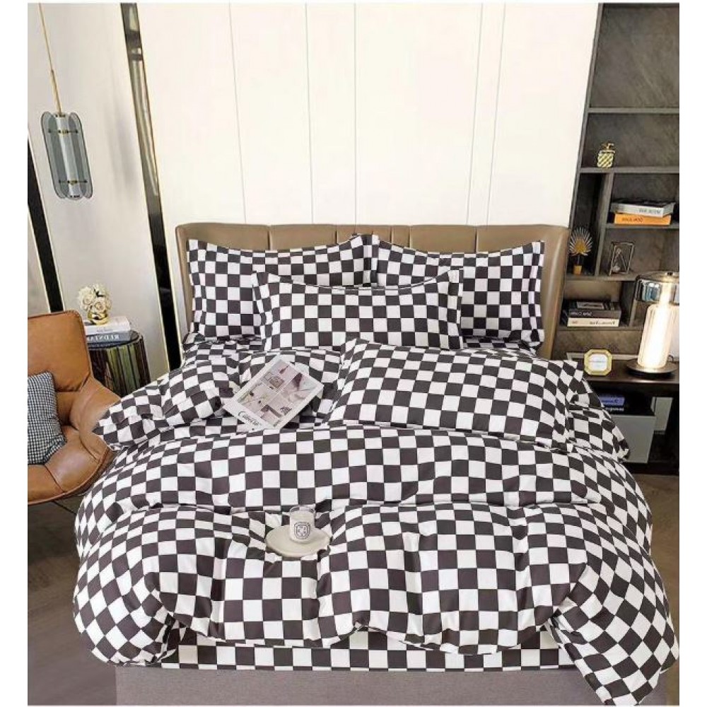 Lenjerie Din Bumbac Tip Finet 6 Piese Pentru Pat Dublu,Cearceaf de pat 240 x 250, R60-510
