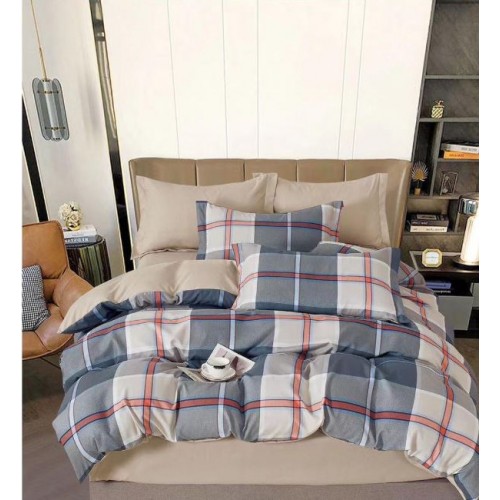 Lenjerie Din Bumbac Tip Finet 6 Piese Pentru Pat Dublu,Cearceaf de pat 240 x 250, R60-500