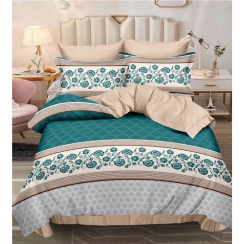 Lenjerie Din Bumbac Tip Finet 6 Piese Pentru Pat Dublu,Cearceaf de pat 240 x 250, R60-497