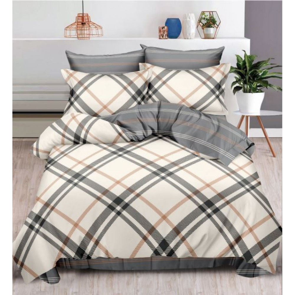 Lenjerie Din Bumbac Tip Finet 6 Piese Pentru Pat Dublu,Cearceaf de pat 240 x 250, R60-496