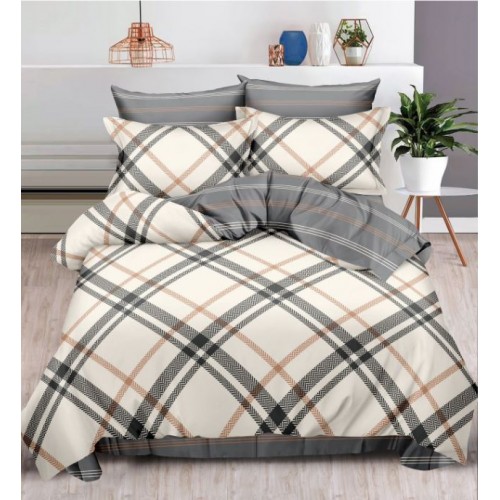 Lenjerie Din Bumbac Tip Finet 6 Piese Pentru Pat Dublu,Cearceaf de pat 240 x 250, R60-496