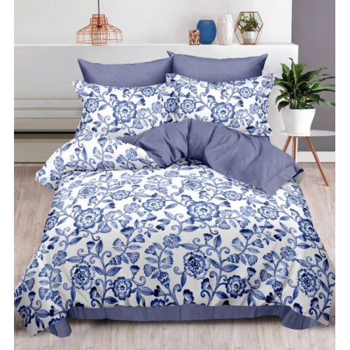 Lenjerie Din Bumbac Tip Finet 6 Piese Pentru Pat Dublu,Cearceaf de pat 240 x 250, R60-494