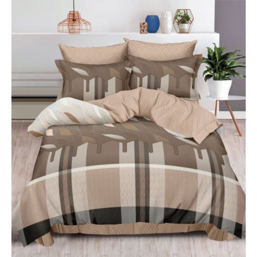 Lenjerie Din Bumbac Tip Finet 6 Piese Pentru Pat Dublu,Cearceaf de pat 240 x 250, R60-491